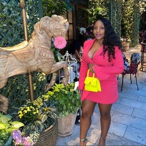 Hot Pink Zara Cut Out Blazer Dress